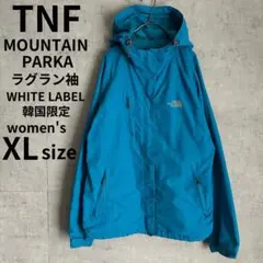希少　ノースフェイス　マウンテンパーカー　フーデッド　刺繍　韓国限定　水色　XL