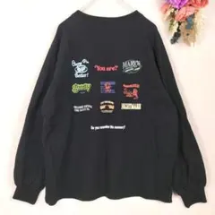 one way 　長袖スウェット　トレーナー　バックプリント　ワンポイント　黒