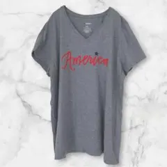 ソノマ Ｖネック 半袖 ロゴ Ｔシャツ 3L 灰色 綿 ポリエステルゆったり散歩のサムネイル