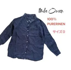 Mila Owen フレンチリネンシャツ ポケット付ネイビー サイズ0のサムネイル