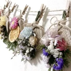 ドライフラワー　ナチュラルフラワー　ガーランド　＊CL