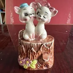 昭和レトロ　ウサギ　陶器　花の装飾　貯金箱　置物　大 昭和レトロ ウサギ 陶器 花の装飾 貯金箱 置物 大【最終価格 値下げ
