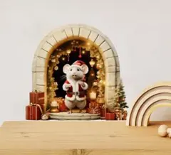 クリスマス ウォールステッカー ネズミ サンタクロース インテリア