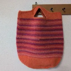 ハンドメイド オレンジ系トートバッグ