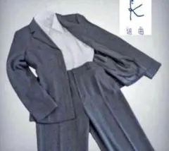 【KUMIKYOKU】組曲　セットアップ　パンツスーツ　ビジネス　グレー系　2のサムネイル