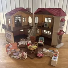 シルバニアファミリー　赤い屋根の大きなお家　家具セット他まとめ売り