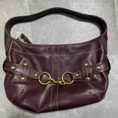 美品 COACH ワンショルダーバッグ ボルドー ホーボー ゴールド金具