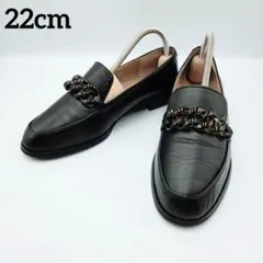 ✨美品✨オデットエオディール　チェーンローファー　本革　ブラック　22 日本製のサムネイル