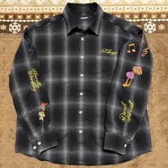 XLARGE エクストララージ ネルシャツ ワッペン 刺繍 Sサイズ