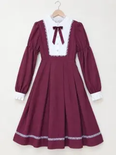 Amavel ワインレッド 長袖ワンピース