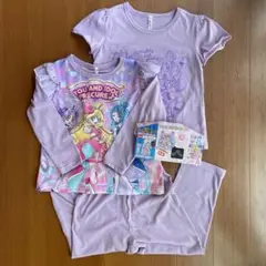 プリキュア 光るパジャマ　セット 半袖　長袖　長ズボン　3点セット　110cm