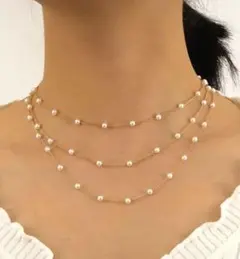 3連パールネックレス