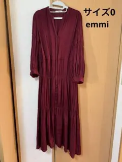 値下げemmi ロングワンピース サイズ0 レッド