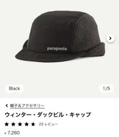 Patagonia 美品冬用キャップ ウインター・ダックビル・キャップ 黒