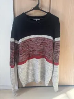 ストライプ柄 ニットセーター クルーネック