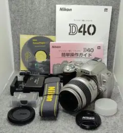 Nikon D40 シルバー 18-55mm スマホ転送 フード付 初心者セット Nikon D40 シルバー 18-55mm スマホ転送 フード付 初心者セット - メルカリ