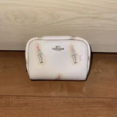 【美品】COACH レザーコスメポーチ／160g／数回使用