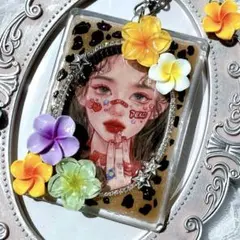 在庫一掃セール！硬質ケース トレカケースデコ 平成女児 y2k 豹柄