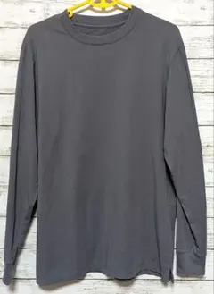 オーガニックコットン グレー 長袖Tシャツ LL