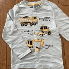 働くクルマ　長袖カットソー トラック　ダンプ　ブルドーザー