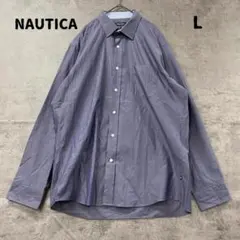 ノーティカ 長袖シャツ 濃紫 L相当 定番 人気 無地 シンプル【5920】
