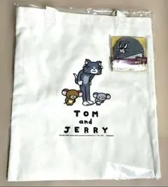 トムとジェリーハッピーくじC賞 トートバッグとＦ賞缶バッジ