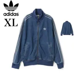 新品XL】アディダス　デニムジャケットファイヤーバードトラック インディゴブルー