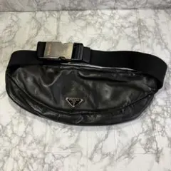 美中古】PRADA プラダ ウエストバッグ 三角プレート スタッズ 干場義雅