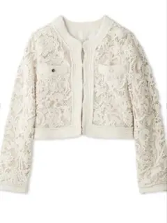 SNIDEL スナイデル　バテンレースカーディガン　アイボリー