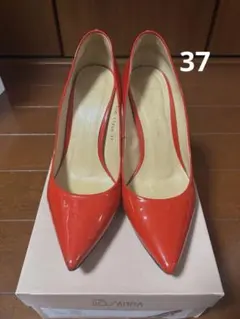 spain Rosanna 37 エナメルレザーソール 赤パンプス