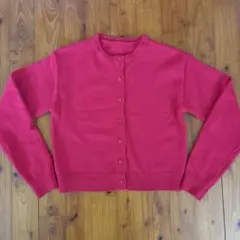 赤カーディガン 厚手 Ｍ