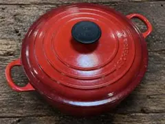 LE CREUSET】ル・クルーゼ 両手鍋 24cm チェリーレッド - メルカリ