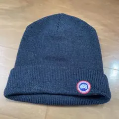 人気✨カナダグース　デカワッペン　ネイビー　ニット帽　ビーニー 人気✨カナダグース デカワッペン ネイビー ニット帽 ビーニー 人気