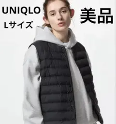 【比較的美品】UNIQLO パフテックコンパクトベストブラックLサイズ収納袋付き