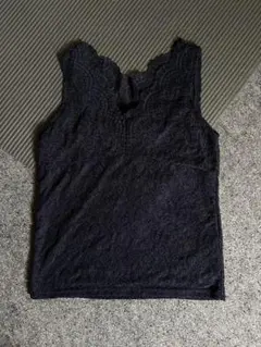 人気ロペピクニック☆レースカットソーネイビーS