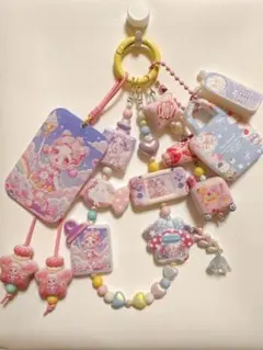 スマホストラップ バックチャーム マカロンカラー