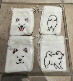 サモエドのふわふわポーチ 全4種セット コンプリート フルコンプ