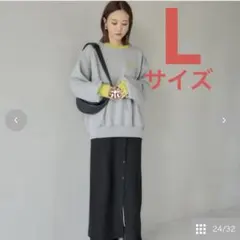 【匿名配送】田中里奈さんしまむらコラボ＊新作配色トレーナー新品タグ付きLグレー