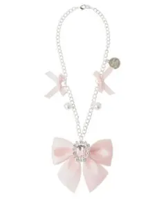 Maison de FLEUR ビジューリボンパールバッグチャーム　ピンク