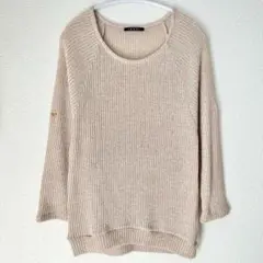 INGNI イング　ニット　セーター　長袖　五分丈　ベージュ　ざっくり編み