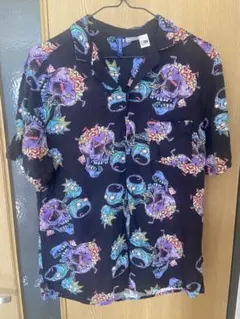 H&M DIVIDED リックアンドモーティ スカル柄 シャツ XS