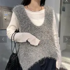 チャオパニックティピー　深Ｕメランジフェザーベスト　グレー