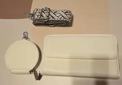 アイボリー レザー風 スマホショルダーバッグ