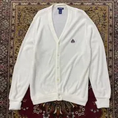 90s USA製 IZOD アクリル カーディガン 刺繍ロゴ