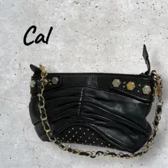 美品【Cal 】カル ショルダーバッグ ブラック チェーン取り外し可能