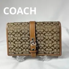 美品！コーチ 二つ折り財布 モノグラム柄