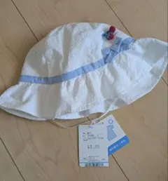 新品！familiar ベビー帽子 ホワイト 49-51cm