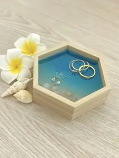 海レジン　アクセサリートレイ　小物入れ　海雑貨