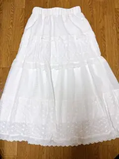 SHEIN 刺繍フレアスカートスパンデックス レース