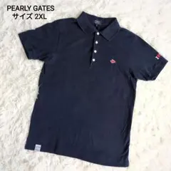 【美品】パーリーゲッツ　ネイビー　大きいサイズ　ゴルフ　ポロシャツ　2XL